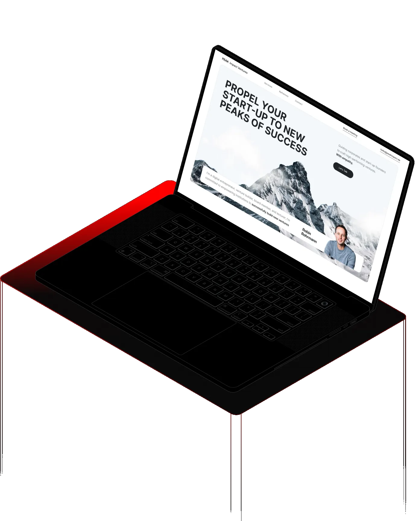 A project page shown on a laptop